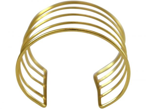 Gemshine - Damen - Armband - Armreif - Gold - Design - Scandi - Minimalistisch - Geometrisch - Design - 7 cm – Bild 4