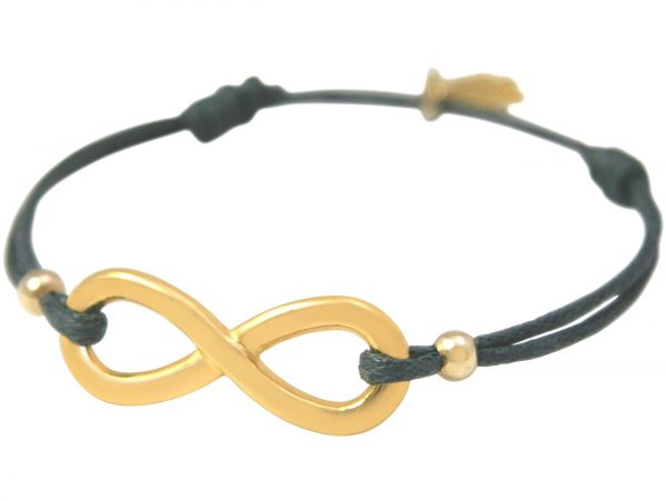 Gemshine - Damen - Armband - WISHES - INFINITY - Gold - Grau