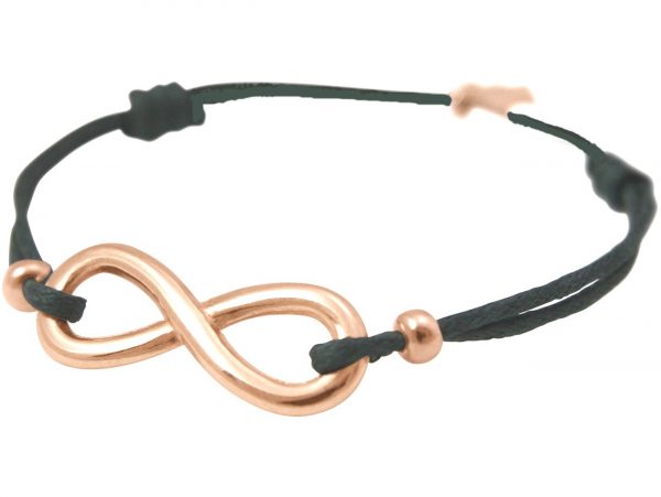 Gemshine - Damen - Armband - WISHES - INFINITY - Rose Gold - Grau