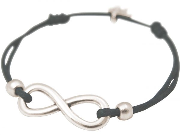 Gemshine - Damen - Armband - WISHES - INFINITY - Silber - Grau