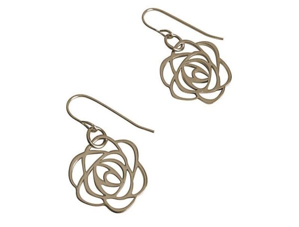 Gemshine - Damen - Ohrringe - 925 Silber - Blume - Rose - Art Deco - 2 cm – Bild 4