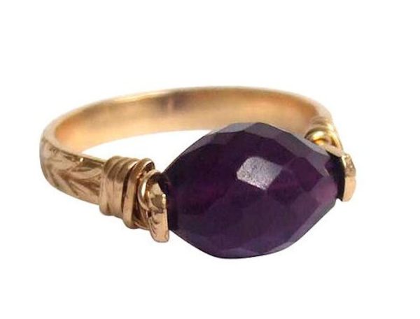 Gemshine - Damen - Ring - Spannring - Vergoldet - Amethyst - Violett, Ringgröße:55 (17.5)