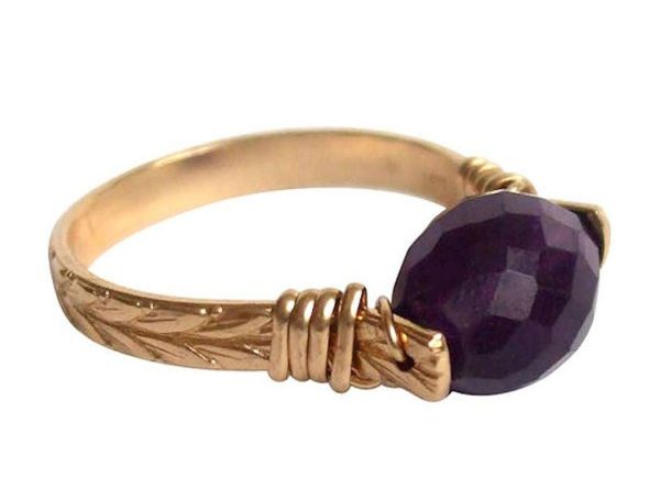 Gemshine - Damen - Ring - Spannring - Vergoldet - Amethyst - Violett, Ringgröße:55 (17.5) – Bild 3