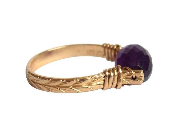 Gemshine - Damen - Ring - Spannring - Vergoldet - Amethyst - Violett, Ringgröße:54 (17.2) – Bild 5