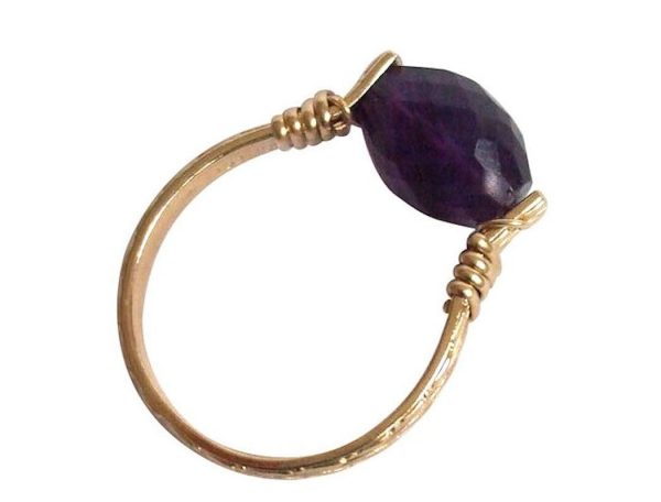 Gemshine - Damen - Ring - Spannring - Vergoldet - Amethyst - Violett, Ringgröße:54 (17.2) – Bild 4