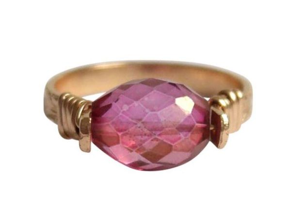 Gemshine - Damen - Ring - Spannring - Vergoldet - Turmalin - Rosa