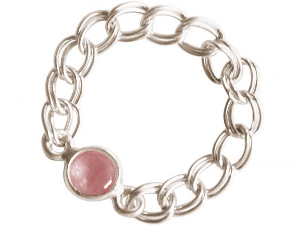 Gemshine - Damen - Ring - 925 Silber - Rosenquarz - Rosa - Beweglich - Geschmeidig