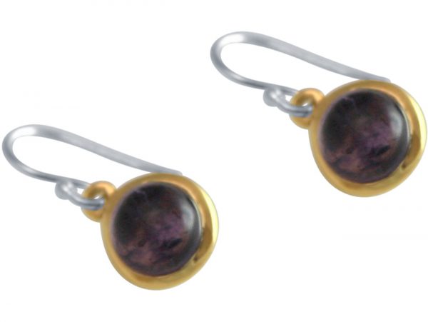 Gemshine - Damen - Ohrringe - 925 Silber - Vergoldet - Amethyst - Violett - 20mm – Bild 3