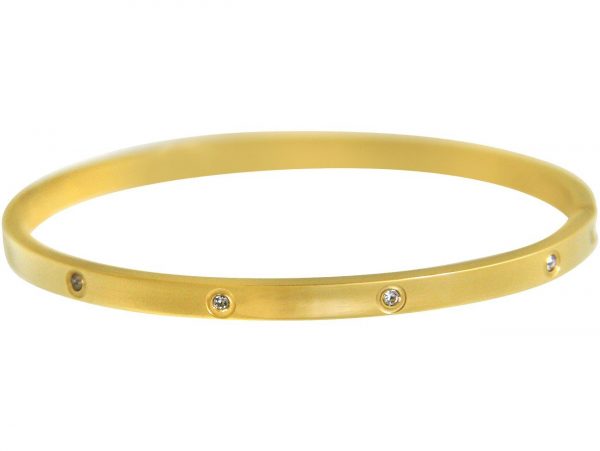 Gemshine - Damen - Armband - Armreif - WISHES - Sparkle - Glanz - Funkeln - Gold - 4 mm