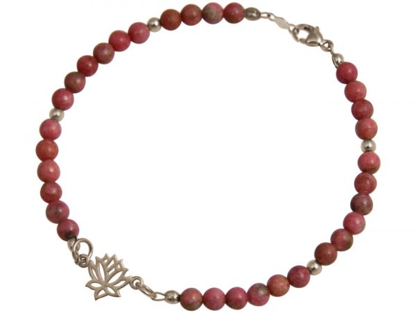 Gemshine - Damen - Armband - 925 Silber - Lotus Blume - Edelstein - Rosa - YOGA – Bild 4