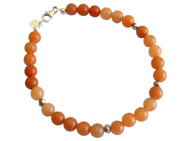 Gemshine - Damen - Armband Set - Silber Leaves - Jade - Aventurin - Grün - Orange - 925 Silber – Bild 4