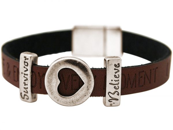 Gemshine - Damen - Armband - Herz - Liebe - WISHES - Braun - Dunkel - Magnetverschluss - Survivor - Believe – Bild 3