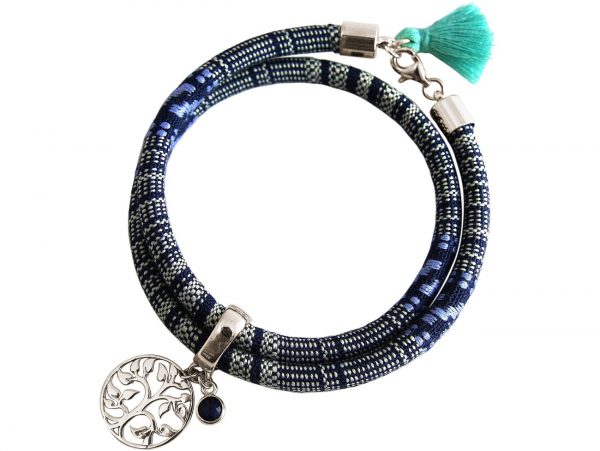 Gemshine - Damen - Armband - Wickelarmband - 925 Silber - Lebensbaum - AZTEC - Saphir - Blau – Bild 4