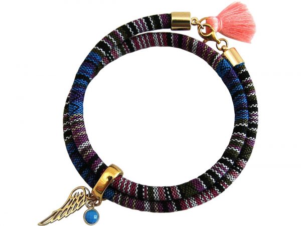 Gemshine - Damen - Armband - Wickelarmband - Vergoldet - Flügel - Engel - AZTEC - Türkis