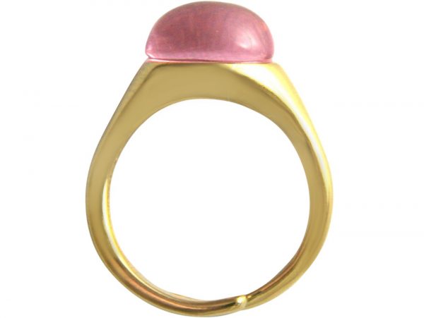 Gemshine - Damen - Ring - 925 Silber Vergoldet - Rosenquarz - Rosa - Größenverstellbar - 10mm – Bild 4