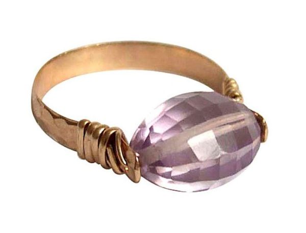 Gemshine - Damen - Ring - Spannring - Vergoldet - Rosenquarz - Rosa, Ringgröße:58 (18.5)