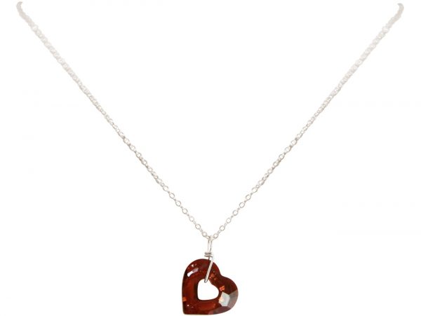 Gemshine - Damen - Halskette - Anhänger - 925 Silber - Herz - Open Heart - Rot - MADE WITH SWAROVSKI ELEMENTS® - 45 cm – Bild 3