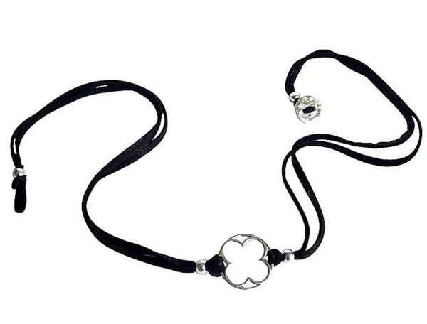 Gemshine - Damen - Armband - Wickelarmband - KNOTS Clover - 925 Silber - Schwarz - Größenverstellbar – Bild 4